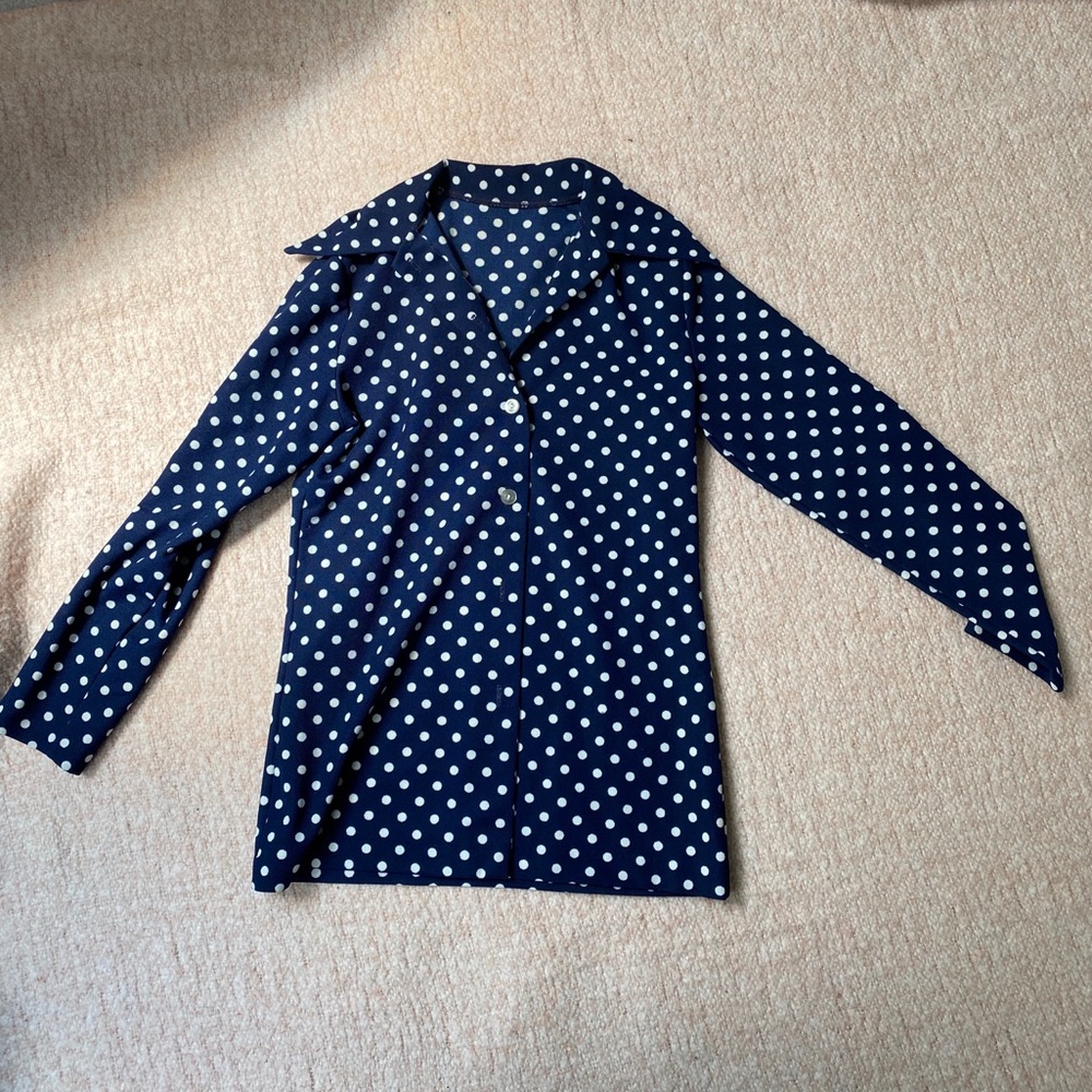 Vintage pointed collar polka dot button down